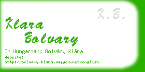 klara bolvary business card